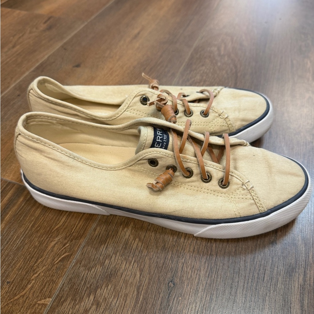 Sperry Tan Canvas Sneakers